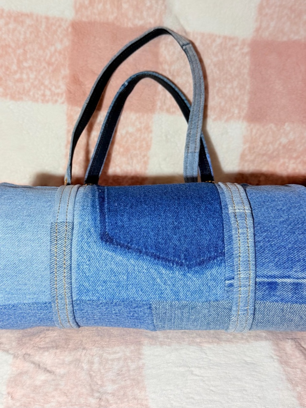 COACH Denim Kisslock Barrel bag 28 in gold hardware NWT - Picture 9 of 12